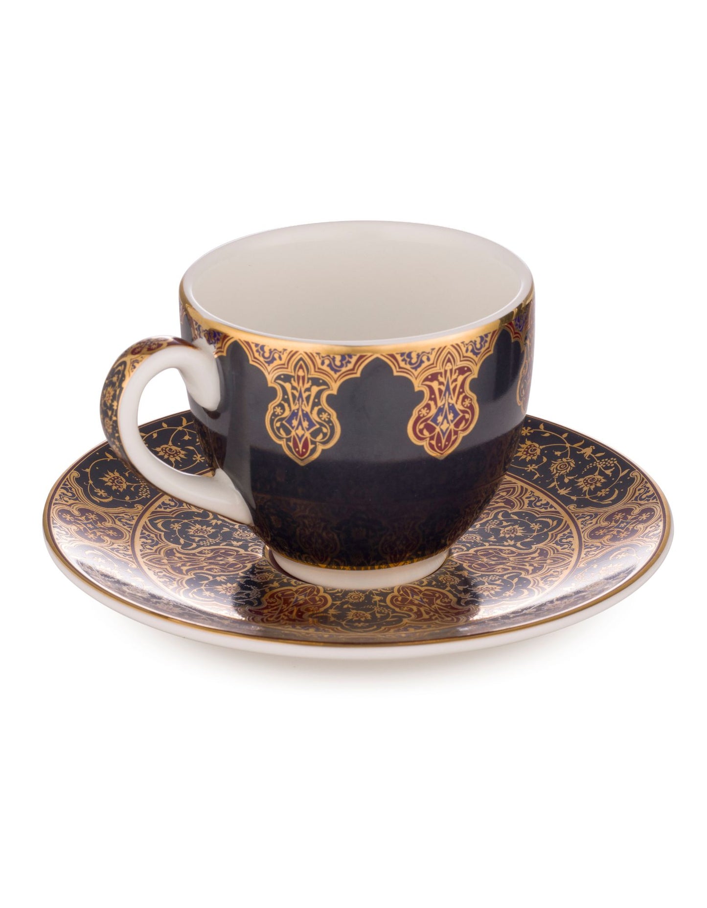 Begum Cup and Saucer in black