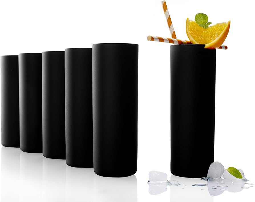 Black New York Bar Glass (2pc)