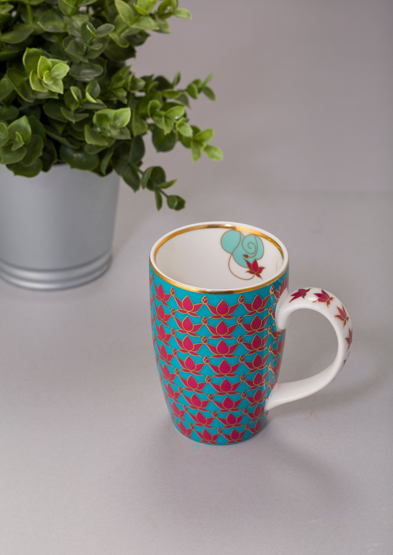 Khola Mug - Gold Lotus design mug