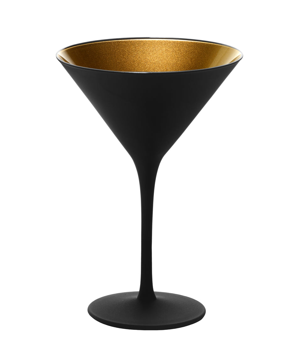 set of 2 luxury cocktail glass black and gold 